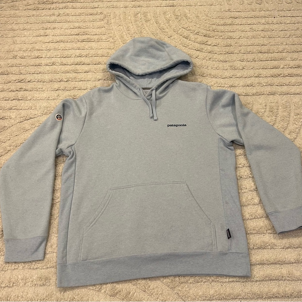 Patagonia light blue Fitz Roy Icon Uprisal hoody, size medium